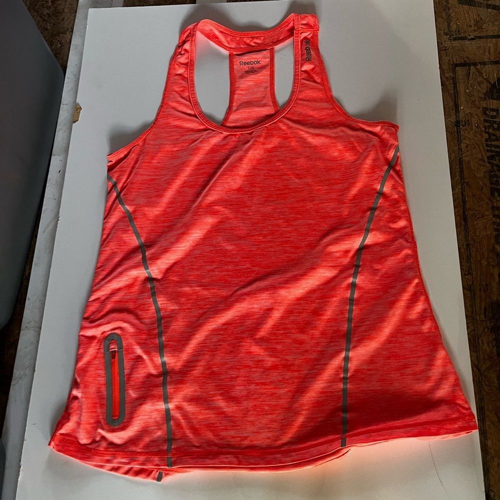 Reebok neon orange athletic tank size large